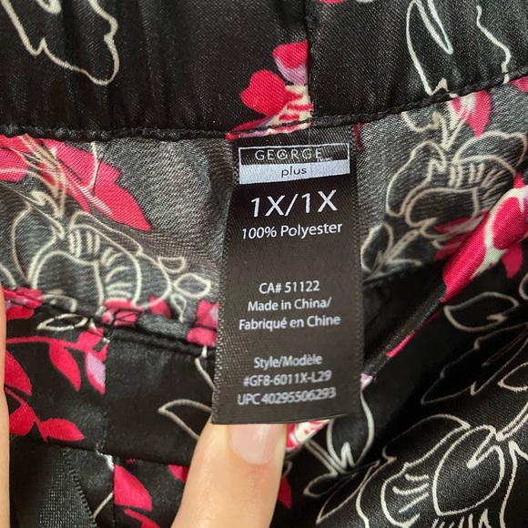 1X Cherry Blossom Pajama Set Plus Size - Picture 6 of 8